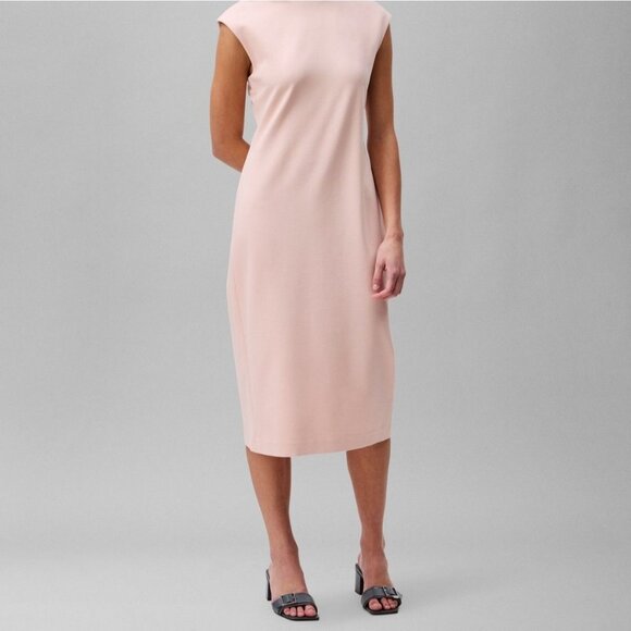 Calvin Klein Dresses & Skirts - Calvin Klein Womens Ponte Shift Round Neckline Dress Sepia Rose Size XL NWT